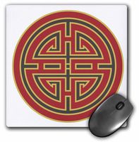 3dRose LLC 8 x 8 x 0.25 Inches Mouse Pad, Chinese Medallion (mp_42531_1)