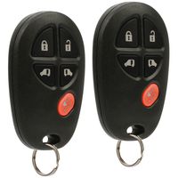 Key Fob Keyless Entry Remote fits 2004-2016 Toyota Sienna (GQ43VT20T 5-Btn, Set of 2)