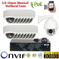 16 Channel 1080P IP Outdoor / Indoor NVR Security Camera System with 15 x 1080P IP PoE 2.8-12mm Varifocal Dome Cameras + 1 x 1080P Auto Tracking IP PTZ 20X Optical Zoom Camera + 1 x 16 Ports PoE Switch + Pre-installed 4TB Hard Drive
