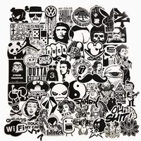 Jasion 60pcs Black White PVC Decals Waterproof Sunlight-Proof DIY Ideals for Water Bottles Cars Motorbikes Portable Luggage Phone Laptops