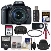 Canon EOS Rebel T7i Digital SLR Camera & EF-S 18-135mm is STM Lens with 32GB Card + Case + Tripod + Filter + Remote + Kit