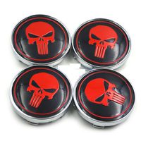 4X60mm Car Emblem Wheel Hub Caps Centre Cover Caps Punisher Logo Sticker for BMW