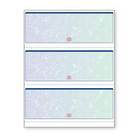 Docugard Premier Prismatic Business Checks, 3 Checks Per Page, Blue and Green, 24 lb, 8.5 x 11 Inches, 2500 Sheets (04539C)