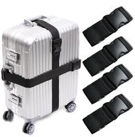 Darller 4 PCS Luggage Straps Suitcase Belts Travel Accessories Bag Straps, Black, One Size