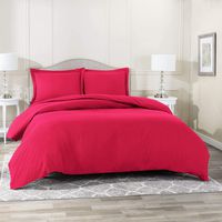 Nestl Bedding Duvet Cover 2 Piece Set - Ultra Soft Double Brushed Microfiber Hotel Collection - Comforter Cover with Button Closure and 1 Pillow Sham, Hot Pink - Twin (Single) 68"x90"