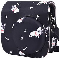 Protective & Portable Case Compatible with Fujifilm Instax Mini 9 8 8+ Instant Film Camera with Accessory Pocket and Adjustable Strap - Doggie by SAIKA