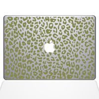 The Decal Guru 2047-MAC-12M-G Leopard Spots Decal Vinyl Sticker, Gold, 12" MacBook