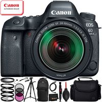 Canon EOS 6D Mark II with EF 24-105mm f/3.5-5.6 is STM Lens - 12PC Accessory Bundle Includes 3 Piece Filter Kit (UV, CPL, FLD) + 4 Piece Macro Filter Set (+1, 2, 4, 10) + Lens Cap Keeper + More