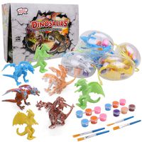IAMGlobal Dinosaur Painting Kit, DIY Dinosaur Arts Crafts, DIY Arts and Crafts Set, 3D Painting Dinosaurs, Dinosaur Modeling Craft Kit, STEM Educational Set, 12 Dinosaurs for Girls, Boys