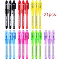 Magic Invisible Ink Pen with UV Led Light Upgraded Invisible Marker Secret Message for Birthday Party Favor Gifts, 7 Colors (21)