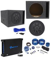 Kicker 44CVX124 CVX 12" 750w RMS Car Subwoofer+Vented Sub Box+Amplifier+Wire Kit