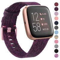 Laneco Bands Compatible with Fitbit Versa/Fitbit Versa 2/Fitbit Versa Lite for Women Men, Breathable Woven Fabric Strap with Stylish Buckle, Adjustable Wristband for Fitbit Versa Smartwatch