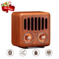 Retro Radio, Vintage Bluetooth Speaker, Greadio Walnut Wooden FM Radio with Bluetooth 4.2, Old Fashioned Classic Style, Good Bass Enhancement, Loud Volume, TF Card/AUX for Home, Office, Kitchen