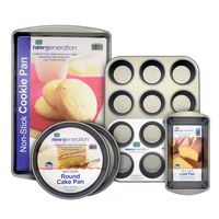 New Generation HG5PNG Non-Stick 5 Piece Bakeware Set, Gray