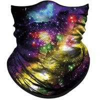 Obacle Seamless Bandana for Rave Face Mask Dust Wind UV Sun Protection Neck Gaiter Tube Mask Bandana for Women Men Festival Party Motorcycle Riding Fishing Outdoor (Starry Sky Gold Purple Black 10)