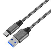 Yatnchan USB 3.0 Type C Cable, 4Ft 1.2M Nylon Braided USB C Power Cord Fast Charging Sync Charging Cables Quick Charge for Samsung Note 8 S8 S8 Plus, LG V20 G6 G5, Nexus 6P 5X, Pixel (Gray)