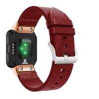 GELISHI Leather Watch Band Compatible with Garmin Forerunner 35 Watch, Top Leather Replacement Watch Strap with Stainless Metal Clasp for Garmin Forerunner 35 Watch - Red (No Tracker)