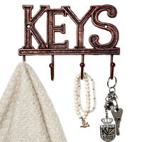 Comfify Key Holder - Keys - Wall Mounted Key Hook - Rustic Western Cast Iron Key Hanger - Decorative Key Organizer Rack with 4 Hooks - with Screws and Anchors - 6x8 inches