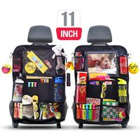 ROVICLU Car Back Seat Organizers Kick Mats Protectors for Kids with 11 inch Tablet Holder. (2 Pack)