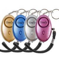 Youly Personal Security Alarm Keychain, 4 Pack Personal Emergency Alarm 130 DB Self-Defense Safety Security Alarm with LED Light for Women Girls Students Elderly Kids