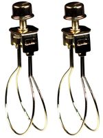 Creative Hobbies 2 Pack -Lamp Shade Light Bulb Clip Adapter Clip on with Shade Attaching Finial Top, Gold Color