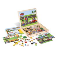 Melissa & Doug Wooden Magnetic Matching Picture Game With 119 Magnets and Scene Cards