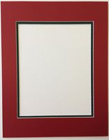 Pack of 10 8x10 Bright Red and Green Double Picture Mats Cut for 5x7 Pictures