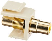 Monoprice 106555 Keystone Jack-Modular RCA with Yellow Center, Ivory