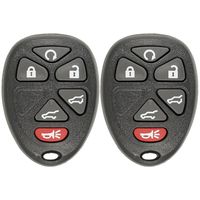 Keyless2Go Keyless Entry Car Key Replacement for Vehicles That Use 6 Button 15913427 OUC60270 Remote, Self-Programming - 2 Pack