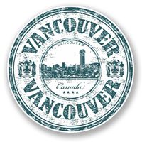 2 x 10cm- 100mm Vancouver Canada Vinyl SELF ADHESIVE STICKER Decal Laptop Travel Luggage Car iPad Sign Fun #5975