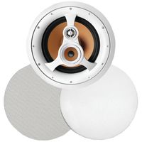 250W 3-Way 10" in-Ceiling Speaker with Pivoting Tweeter and Midrange, Metal and Cloth Grills