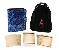 Forged Dice Co Spellbook of Incantations (Mystical Dragon Skin Edition) Spellbook Card Holder & Deck of Dry Erase Cards with Velvet Storage Bag - Storage for D&D Spell Book Monster Magic Item Cards
