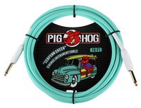 Pig Hog PCH10SG 1/4" to 1/4" Seafoam Green Guitar Instrument Cable, 10 Feet