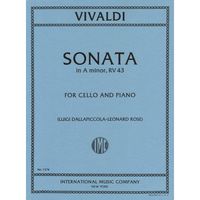 Vivaldi Antonio Sonata in a minor F. XIV No. 3 RV 43. For Cello Piano by Leonard Rose International