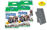 Fujifilm Instax Wide Instant Film for Fuji Instax Wide 210 200 100 300 Instant Photo Camera+ Fiber Micro PRO ULTIMATE Cloth (80 Photo Sheets)