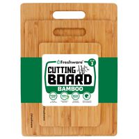 Cutting Boards for Kitchen [Bamboo, Set of 3] Eco-Friendly Wood Cutting Board for Chopping Meat, Vegetables, Fruits, Cheese, Knife Friendly Serving Tray with Handles, 100% Natural Bamboo