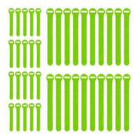 Wrap-It Storage Self-Gripping Reusable Cable Ties, Lime Green, 40 Pack (20 4" Straps, 20 8" Straps) - Hook and Loop Cord and Wire Organizer for Computer, PC, and Desk Cable Management