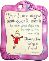 Sculpted Magnet: Friends are Angels Sent Down to Earth, 3.0" x 3.5"