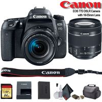 Canon EOS 77D DSLR Camera with 18-55mm Lens (International Model) (1892C016) - Starter Bundle