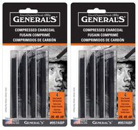 Compressed Charcoal Sticks 4/Pkg-Black - Soft Assorted (2 pack)