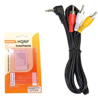 HQRP AV Audio Video Cable/Cord Compatible with JVC GR-D22US GR-D244US GR-D250US GR-D270US GR-D271US GR-D275US Camcorder + LCD Protector