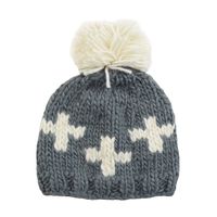 Miko Swiss Cross Hand Knit Hat (X-Small 3-12 Months, Gray)