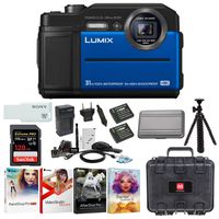 Panasonic LUMIX TS7 Waterproof Tough Digital Camera (Blue) Ultimate Bundle
