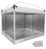 Leader Accessories Mesh Screen Zippered Wall Panels for 10' x 10' Canopy (Tent Walls Only, Frame and Top Not Included) (Silver mesh Wall)