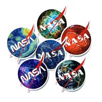 6pcs NASA Stickers for Water Bottles Laptop Motorcycle Bicycle Skateboard Luggage Decal Graffiti Patches