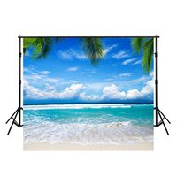 10x10FT Blue Ocean Backdrops Photography Cloth Vinyl Photo Backgrounds Hawaiian Beach Photographic Wedding Backgrounds Props Backgrounds Y075