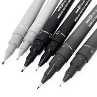 Uni Pin Fineliner Drawing Pen - Sketching Set - Gray Tones - 0.1/0.5mm - Set of 6
