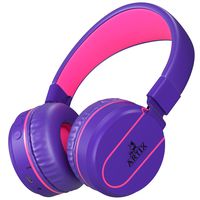 Artix Bluetooth Wireless Headphones, Lightweight & Foldable On Ear Earphones NRGSound RS7, for Work, Travel, Sport, Running, 3.5mm Cable Included for Wired Use Great for Kids/Teens/Adults (Purple)