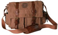 BroBag Mens Padded Canvas Messener Bag for Tablets and Laptops up to 14 inch