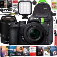 Nikon Z50 Mirrorless Camera Body 4K UHD DX-Format 2 Lens Kit NIKKOR Z DX 16-50mm F3.5-6.3 VR + Z DX 50-250mm F4.5-6.3 VR Bundle Deco Gear Backpack + Photo Video LED + Filters + Software & Accessories